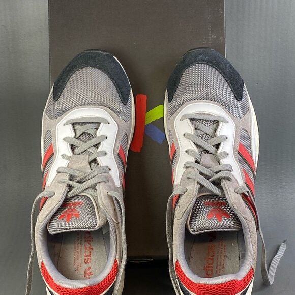 adidas Tresc Run Grey Scarlet Core Black sneaker shoes mens size 13 - Picture 8 of 10